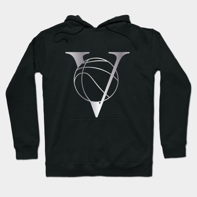 V Basketball Silver Hoodie by MHich